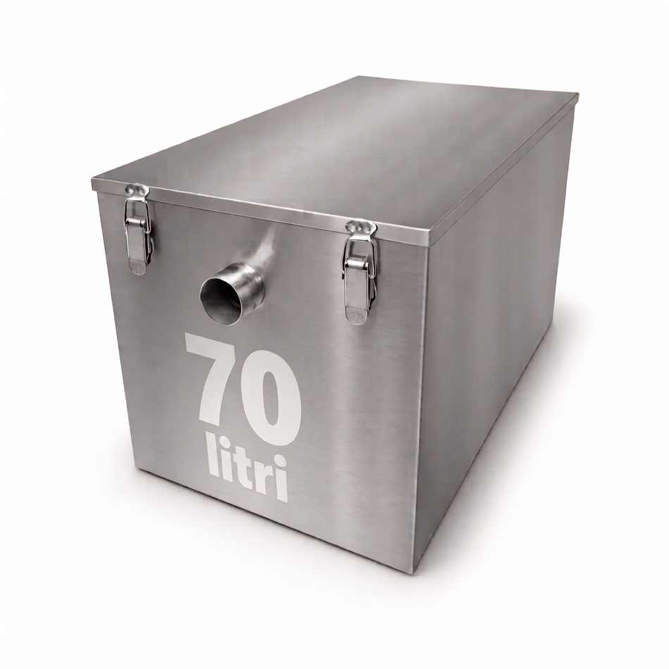 Separador de grasas bajo fregadero 70L - separador de grasas de acero inoxidable