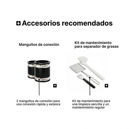 Accesorios recomendados: manguitos y kit de mantenimiento