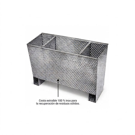 Cesta extraíble inox para residuos sólidos