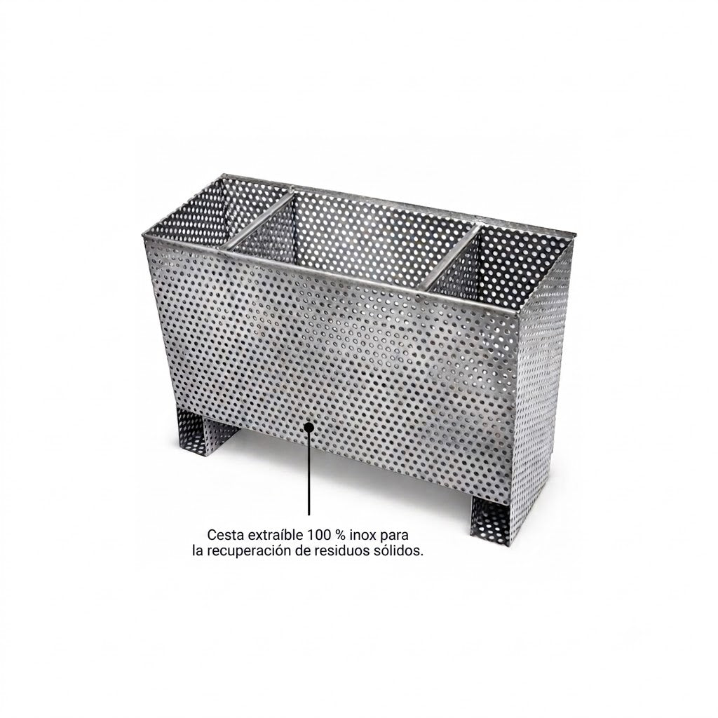 Cesta extraíble inox para residuos sólidos