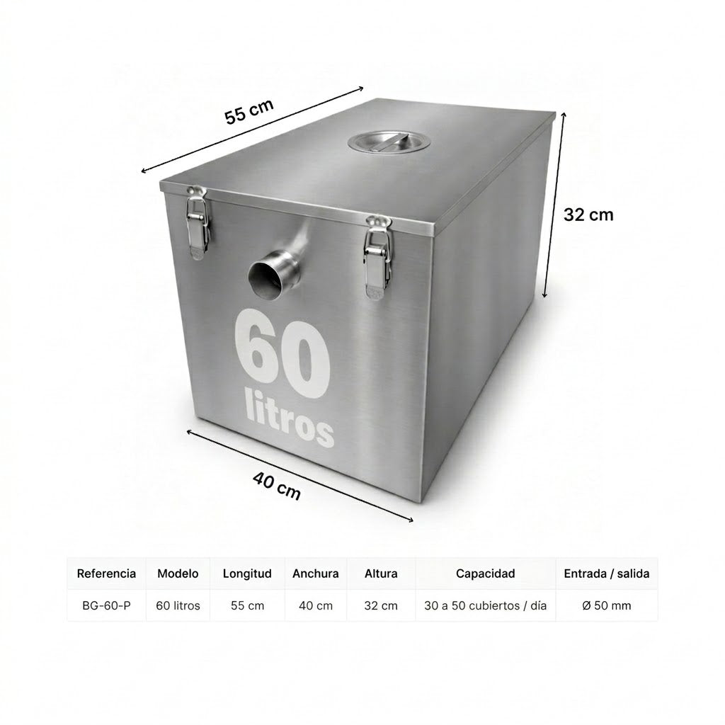Ficha técnica 60 litros: dimensiones y especificaciones